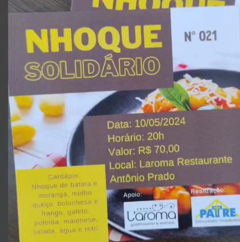 Foto de capa da Nhoque Solidário